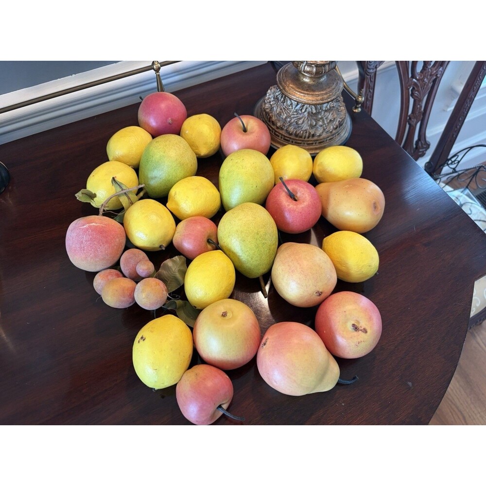 Vintage Artificial Fruit Mix Fake Realistic Lifelike Fruit Mix Lot of 25 Pieces